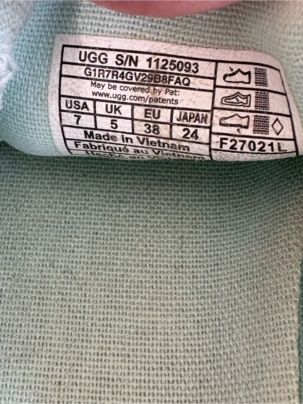UGG Delu Canvas Sneaker Slide Mules Sky Blue Women’s US 7 EU 38 UK 5 1125093